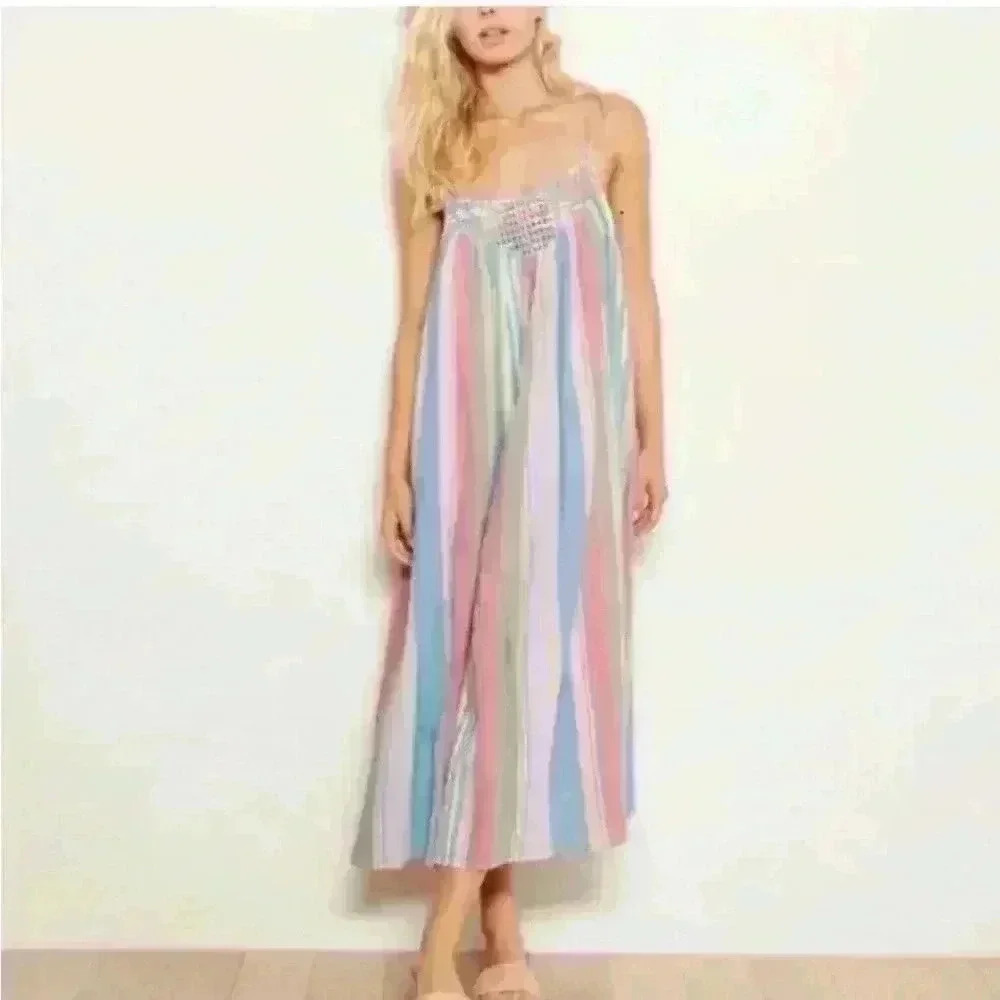 The Odells -‎ Lattice Yoke Midi Dress sz XS